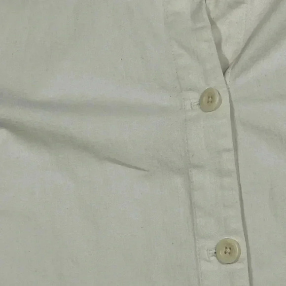 Eileen Fisher Cotton Blend Lightweight Jacket Large Cream Button Pockets Stretch - Picture 10 of 10